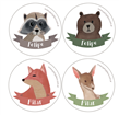 Tarjetitas redondas Bosque 20u Pers
